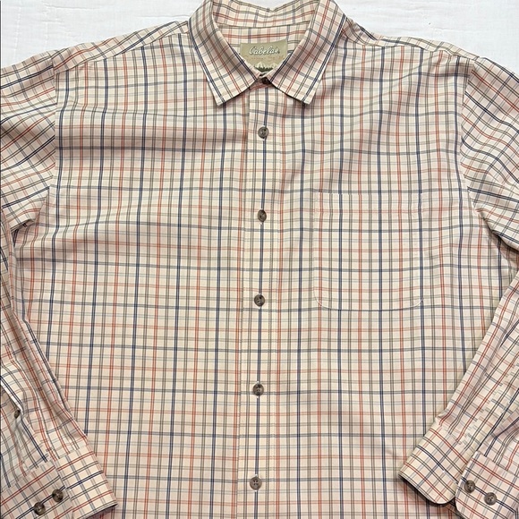 Cabela's Other - Cabela's Outfitter Series Men's Cream Plaid Long-Sleeve Button-Down Shirt